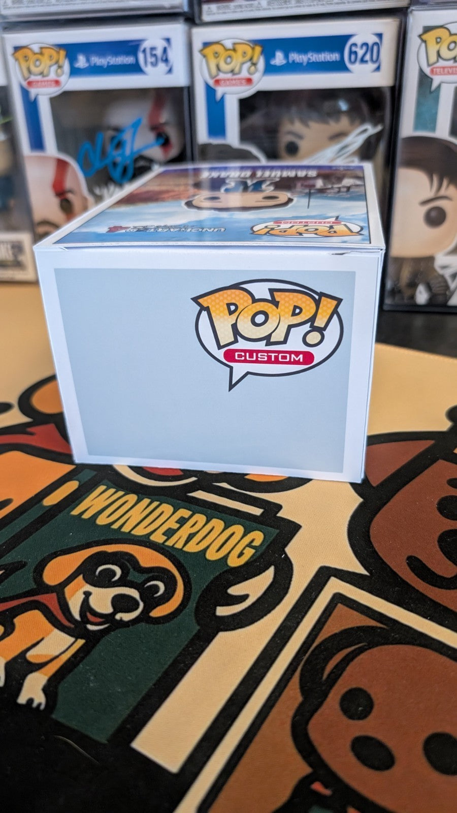Custom Funko Pop Uncharted 4 Samuel Drake Signed by Troy Baker with Quote & SWAU