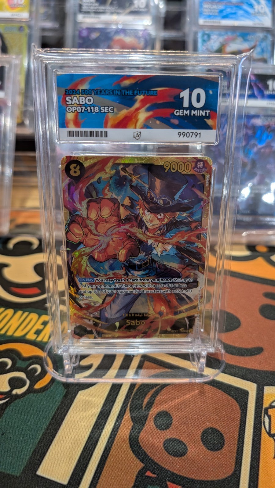 2024 One Piece SABO 500 Years in the Future #OP07-118 SEC GEM MINT ACE 10