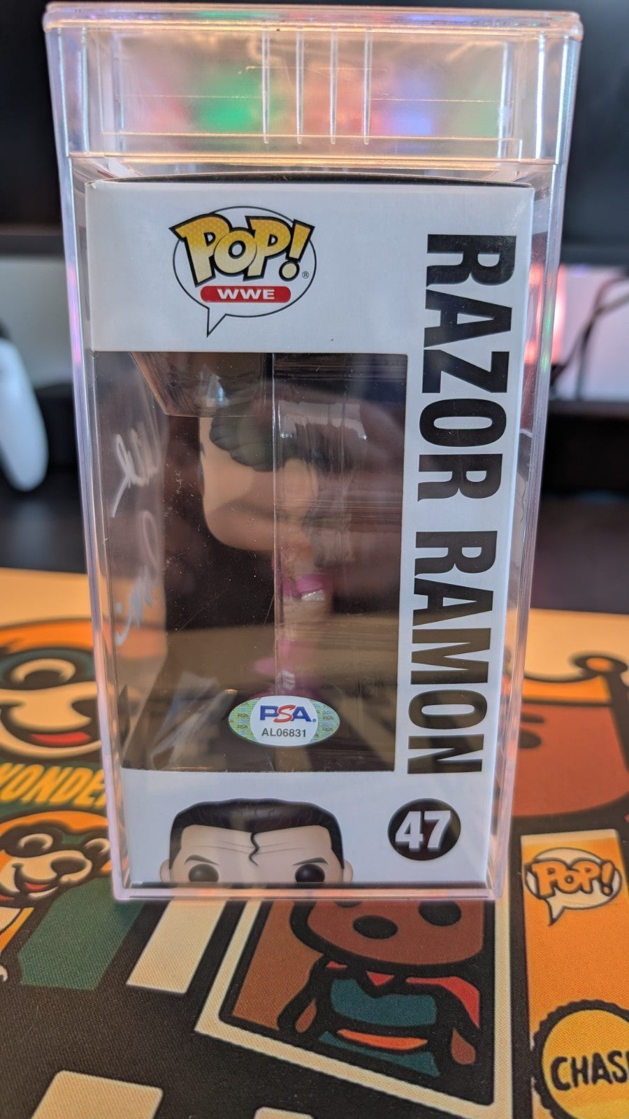 Funko Pop! WWE Razor Ramon #47 Signed with PSA COA and Encapsulation