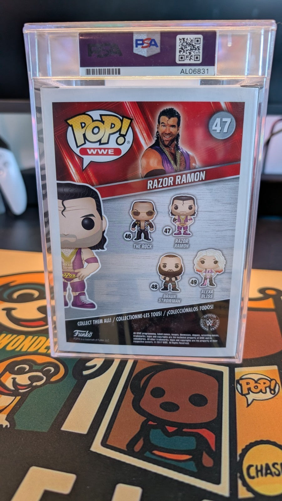 Funko Pop! WWE Razor Ramon #47 Signed with PSA COA and Encapsulation