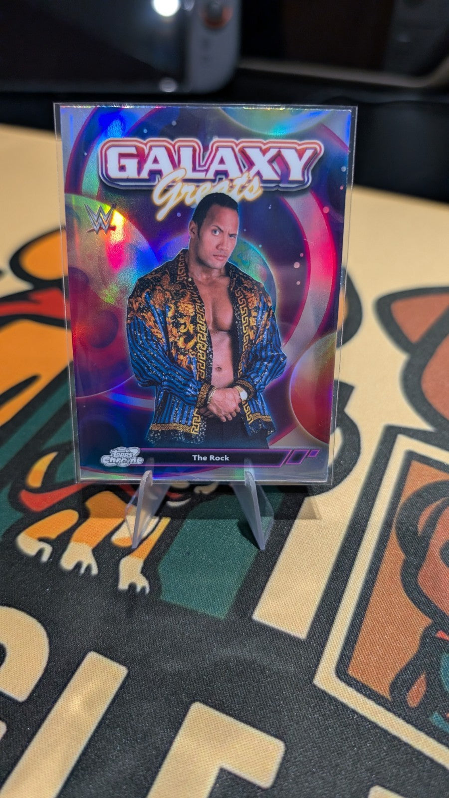 The Rock 2026 Topps Chrome Cosmic WWE Galaxy Greats #GG-32