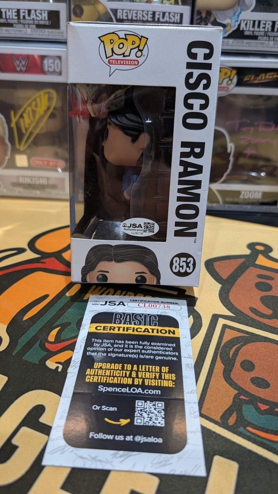 Funko POP!  The Flash Cisco Ramon #853 Signed By Carlos Valdes With JSA COA
