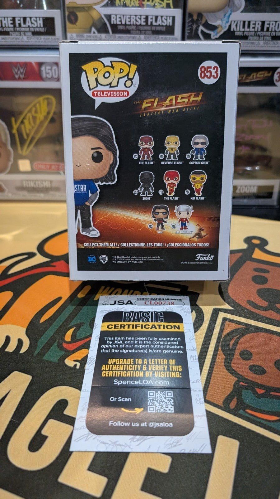 Funko POP!  The Flash Cisco Ramon #853 Signed By Carlos Valdes With JSA COA