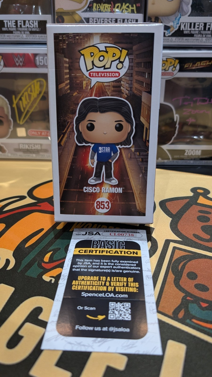 Funko POP!  The Flash Cisco Ramon #853 Signed By Carlos Valdes With JSA COA