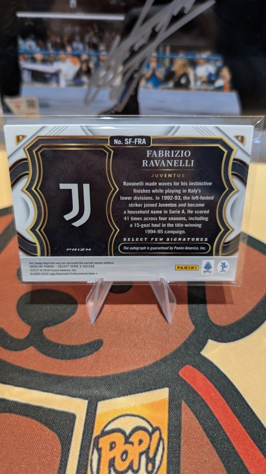 2025-26 Select Serie A Fabrizio Ravanelli Auto Prizm Signatures Juventus Italy