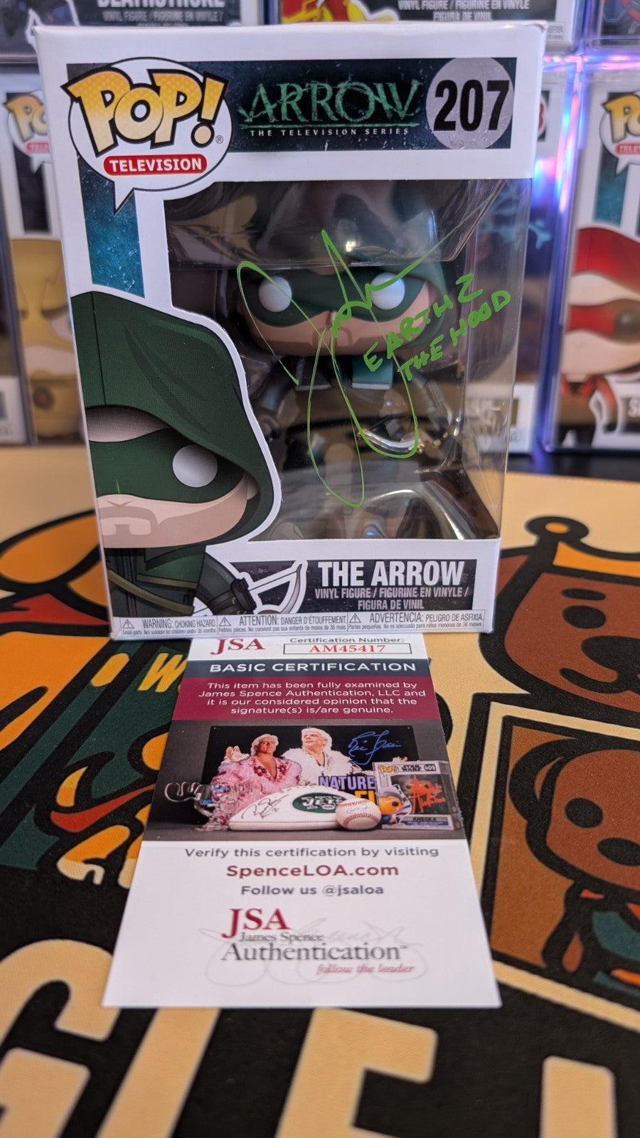 The Arrow 207 SIGNED by Josh Segarra (Adrian Chase/Vigilante) Funko Pop JSA COA