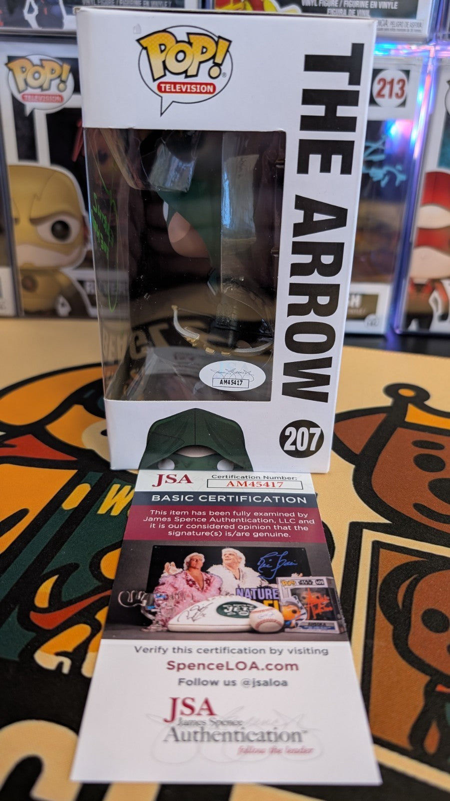 The Arrow 207 SIGNED by Josh Segarra (Adrian Chase/Vigilante) Funko Pop JSA COA