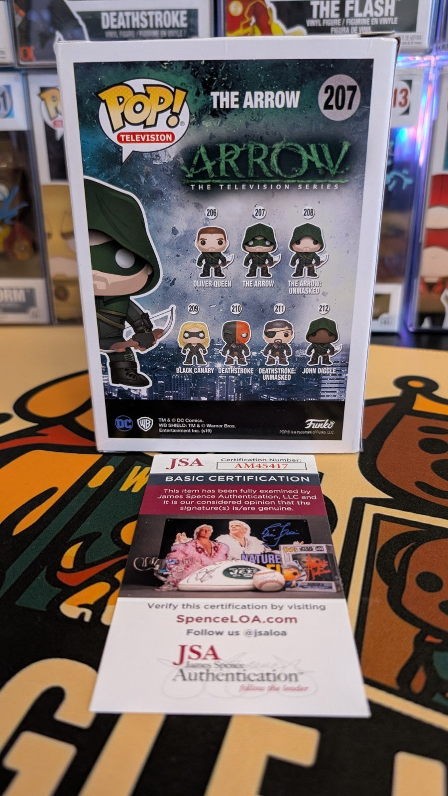 The Arrow 207 SIGNED by Josh Segarra (Adrian Chase/Vigilante) Funko Pop JSA COA