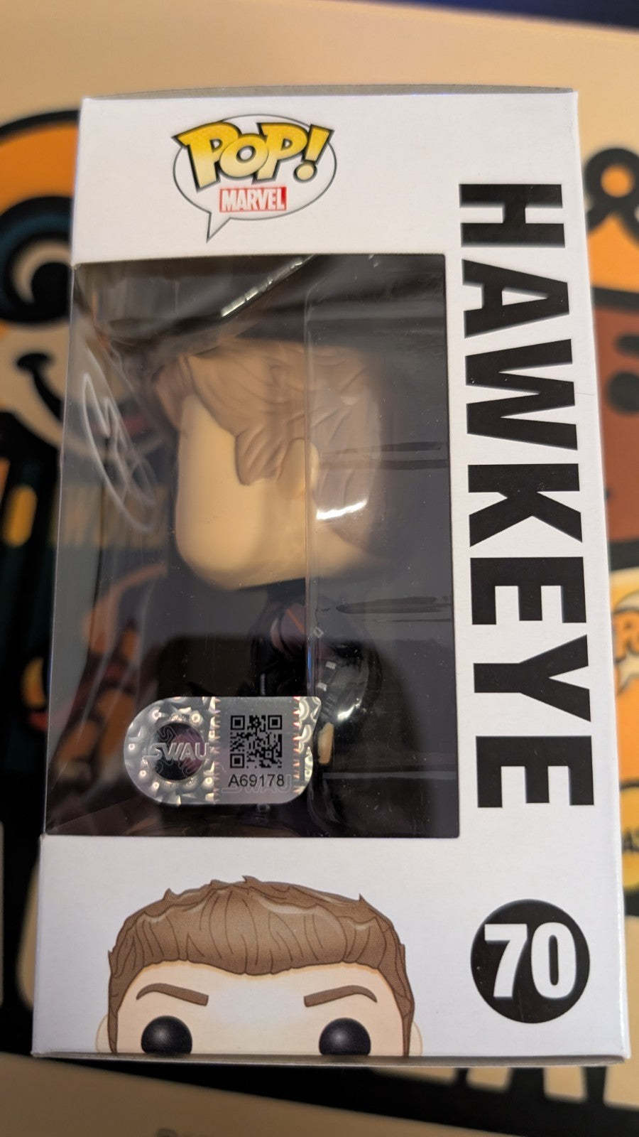 Jeremy Renner Signed Funko Pop! Marvel Avengers Hawkeye #70 Autograph SWAU COA