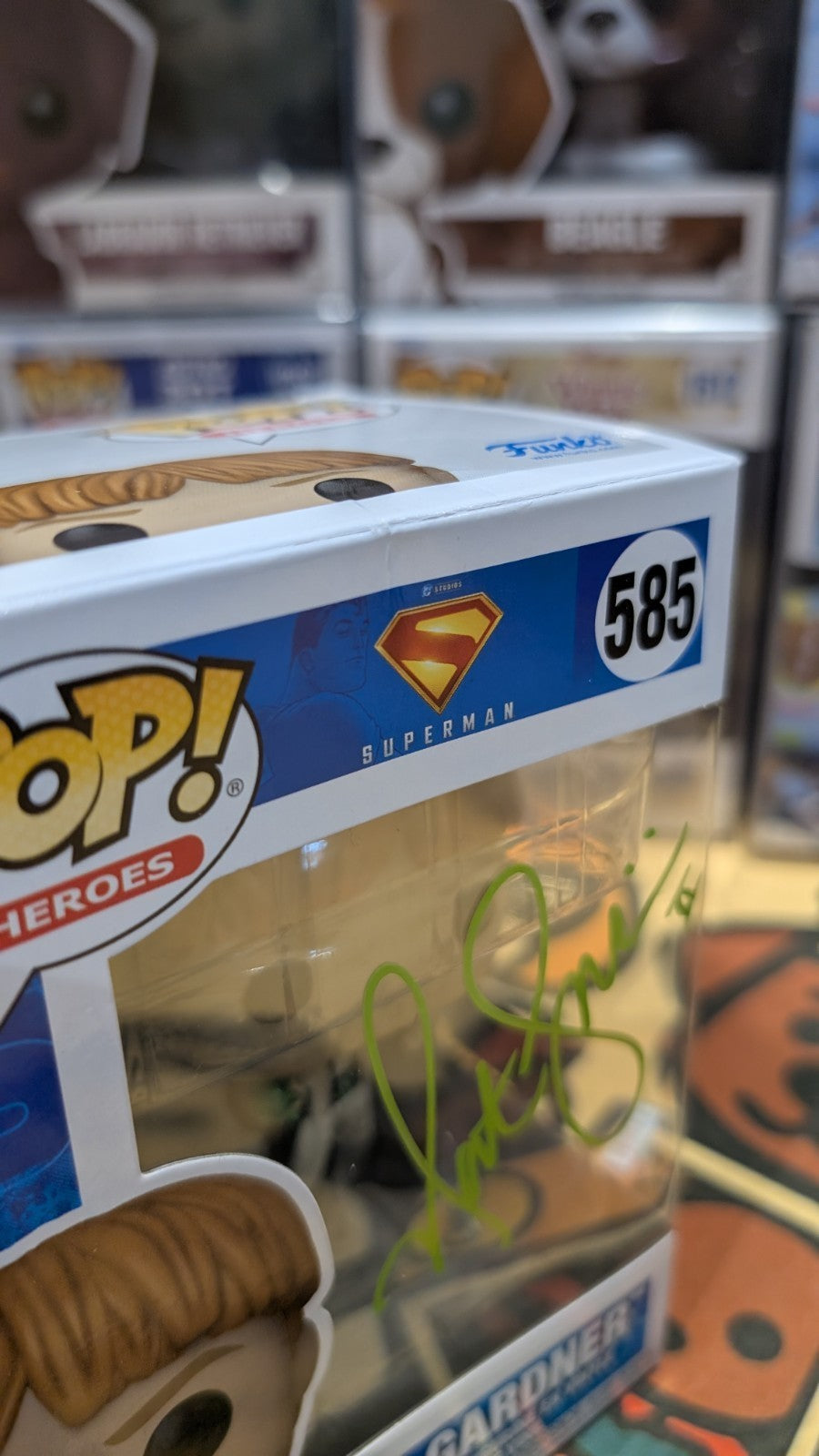 DC Superman Guy Gardner #585 Signed By Nathan Fillion Funko Pop Beckett SWAU COA