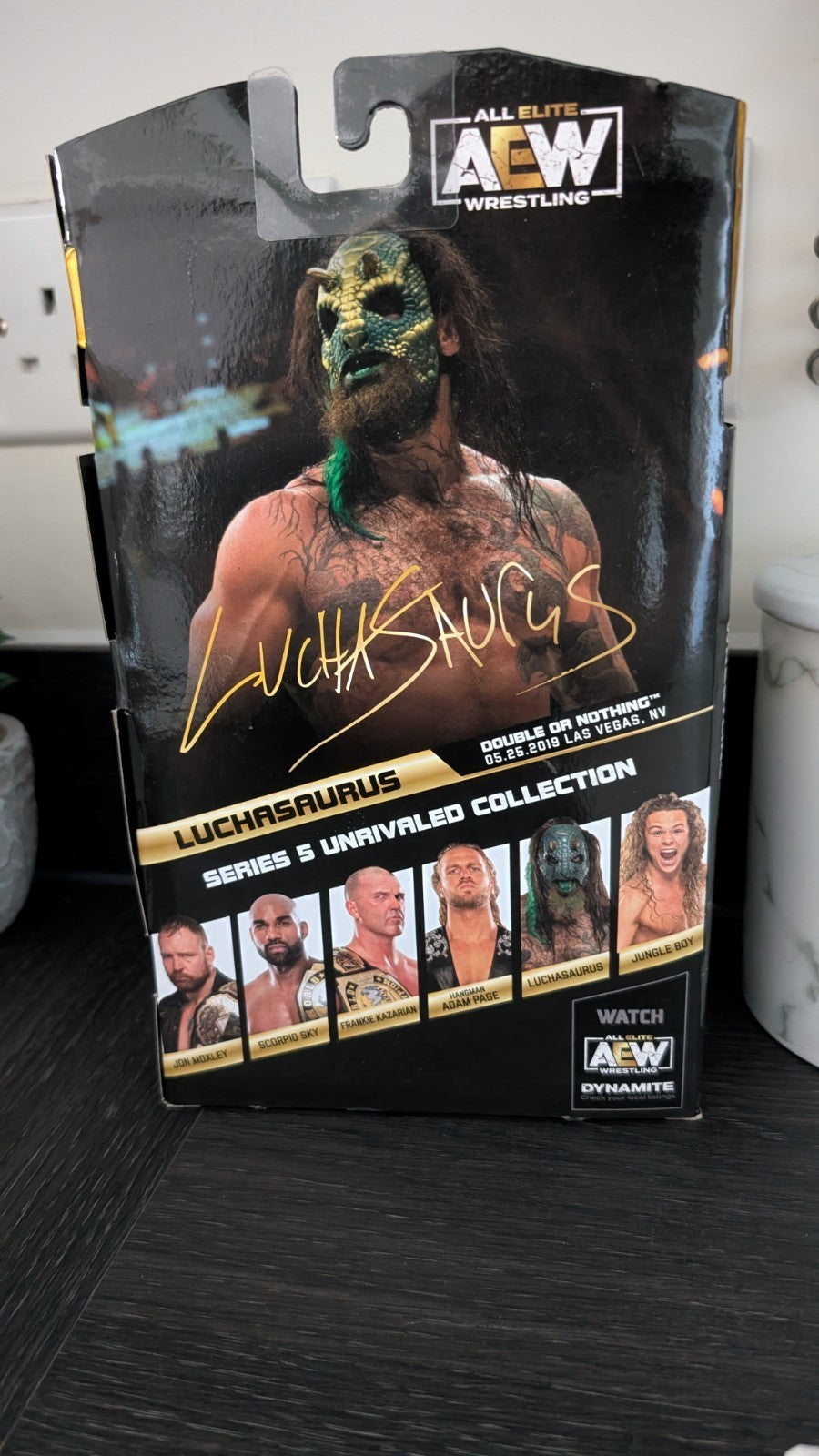 AEW Unrivaled Series 5 Luchasaurus Figure Signed Wrestling Figure SWAU COA WWE