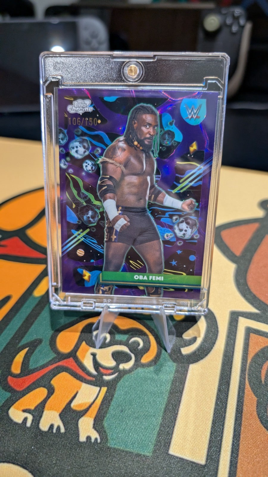 Oba Femi 2026 Topps Chrome Cosmic WWE Purple Nebula Refractor Numbered 106/150