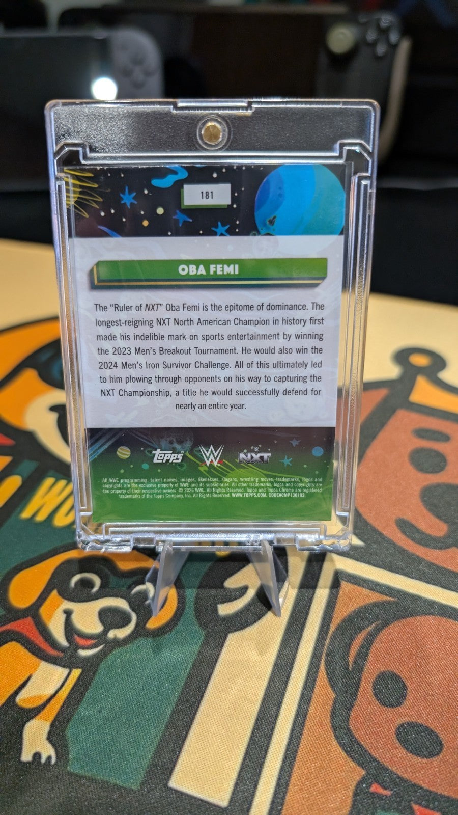 Oba Femi 2026 Topps Chrome Cosmic WWE Purple Nebula Refractor Numbered 106/150