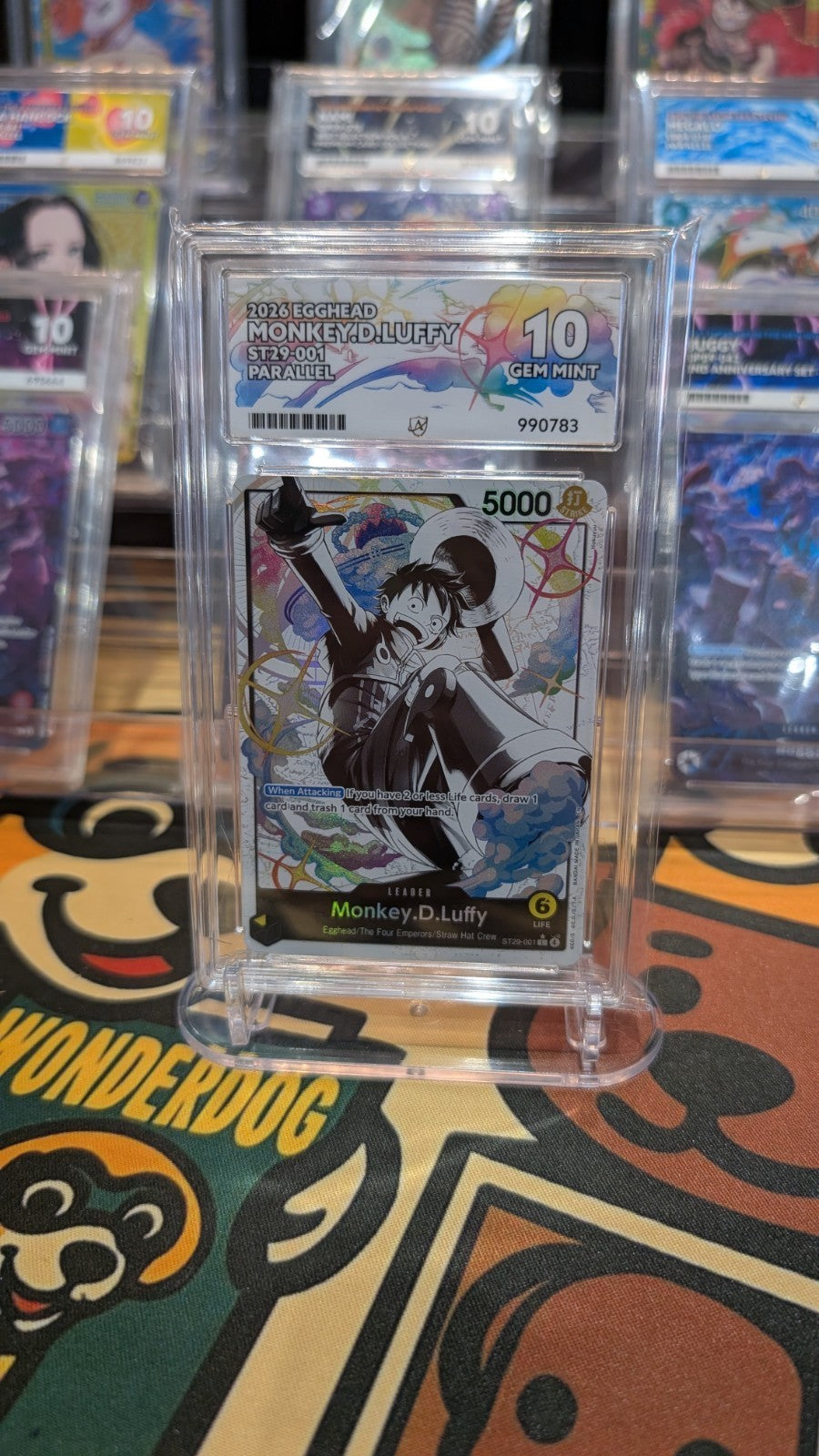 Monkey D Luffy St29-001 Leader English Ace 10 Graded Perfect Subgrades