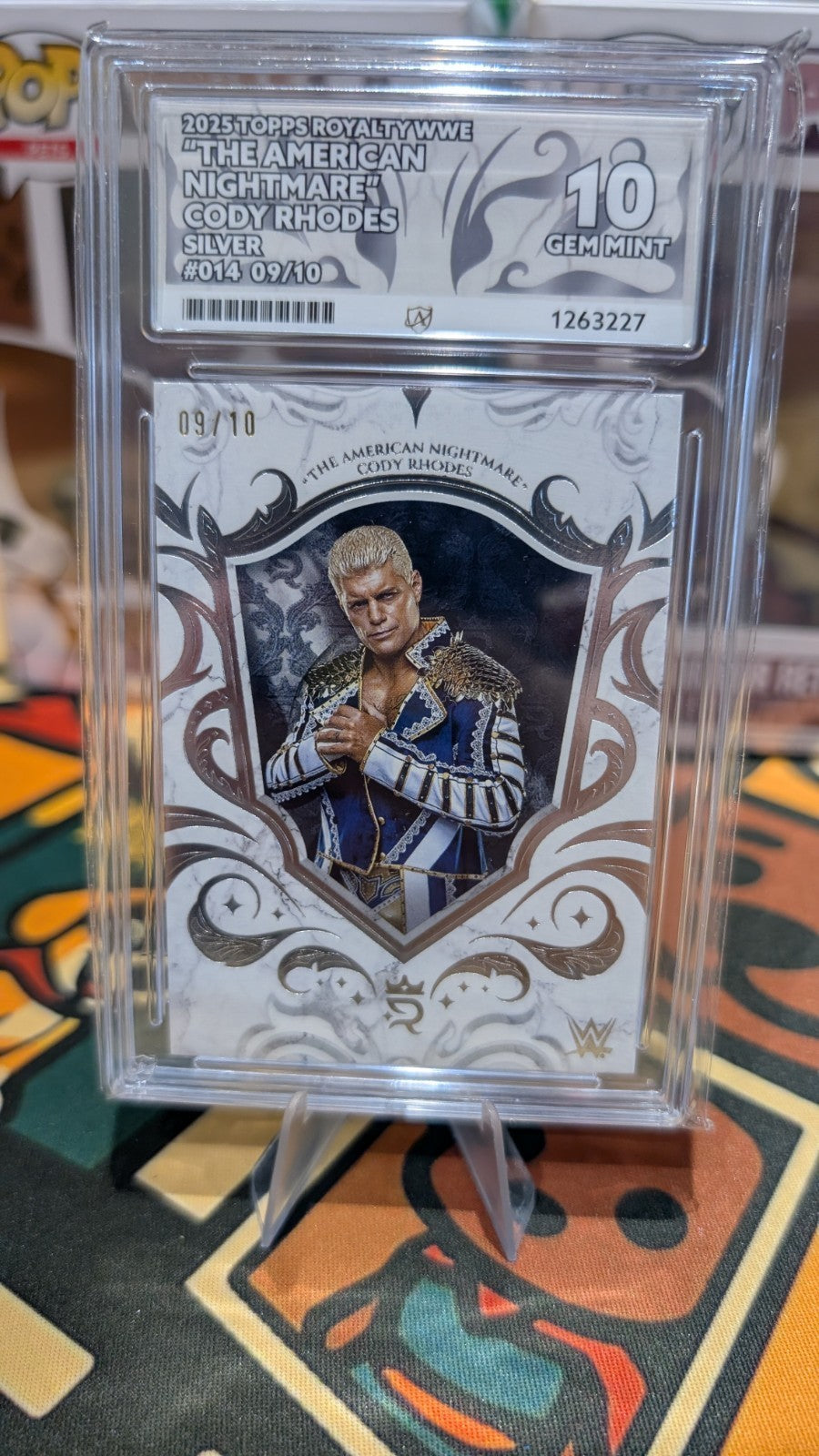 Graded Cody Rhodes 2025 Topps Royalty WWE #014 #09/10 Ace Grading 10