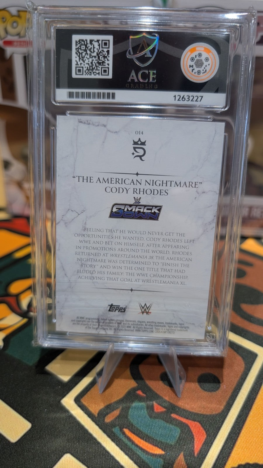 Graded Cody Rhodes 2025 Topps Royalty WWE #014 #09/10 Ace Grading 10