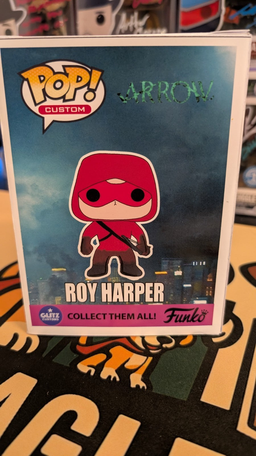 DC Custom Funko Pop Signed Colton Haynes with SWAU COA Arrow Roy Harper /Arsenal