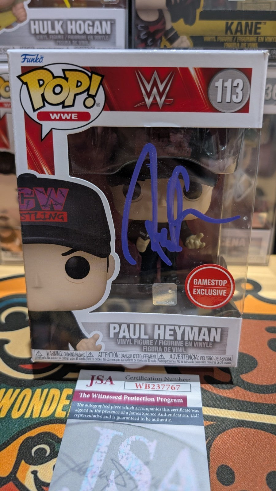 Paul Heyman Signed Autographed WWE Funko Pop 113 Vinyl Figure JSA Witnessed COA