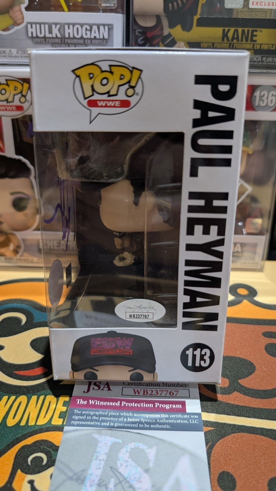 Paul Heyman Signed Autographed WWE Funko Pop 113 Vinyl Figure JSA Witnessed COA