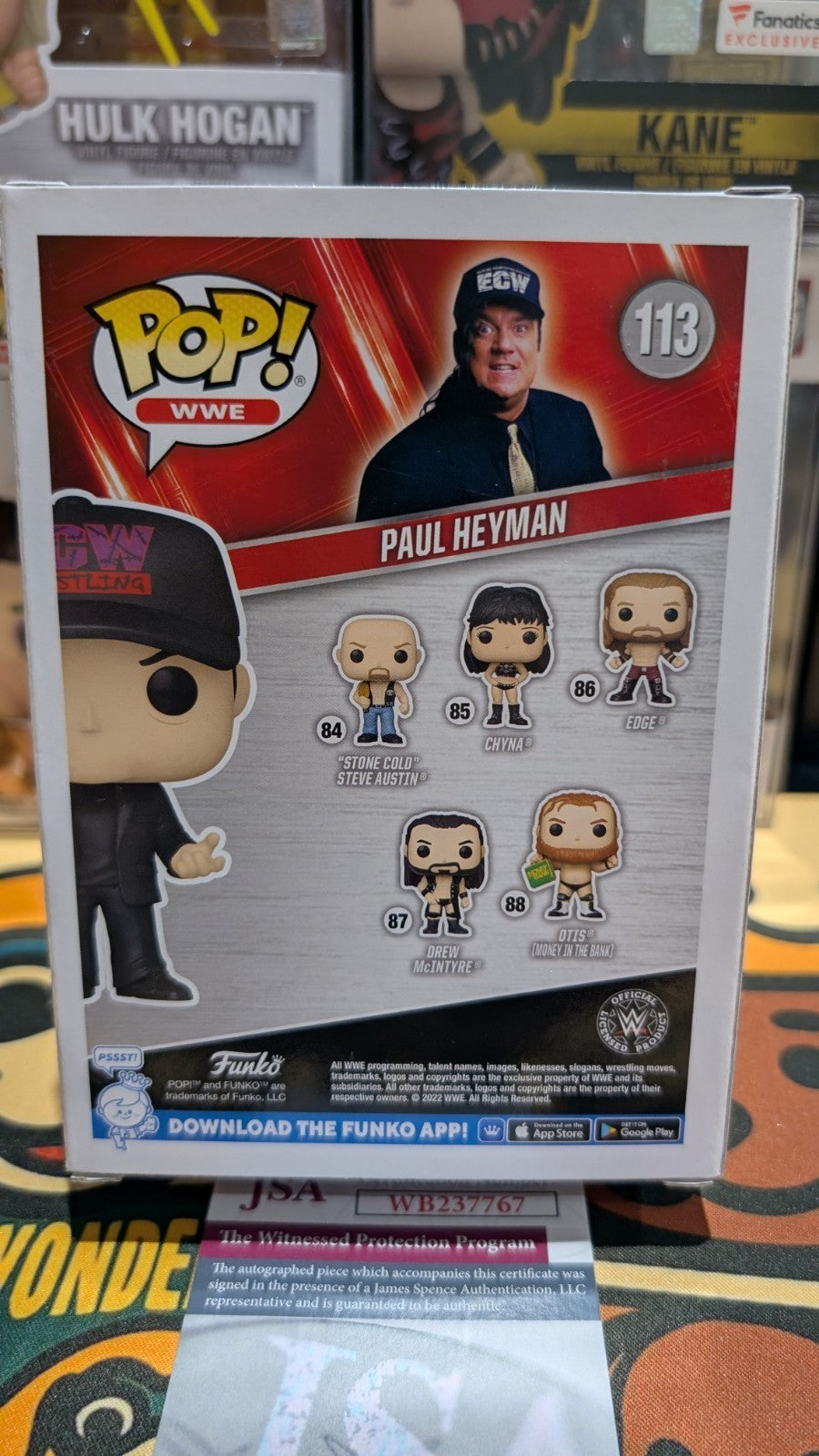 Paul Heyman Signed Autographed WWE Funko Pop 113 Vinyl Figure JSA Witnessed COA