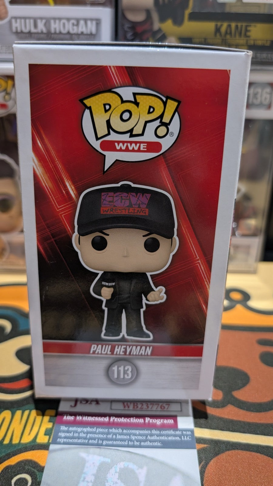 Paul Heyman Signed Autographed WWE Funko Pop 113 Vinyl Figure JSA Witnessed COA