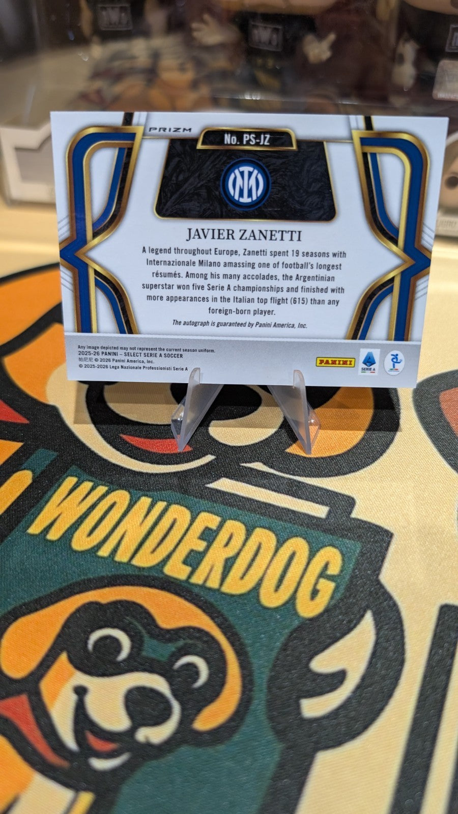 Javier Zanetti Pitchside Signatures Autograph Inter Milan Panini Select 2025-26