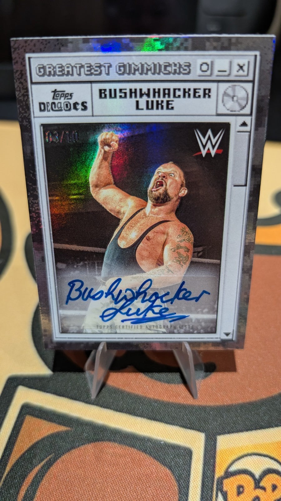 WWE Topps Decades 90s Signed Bushwhacker Luke Auto /10 Greatest Gimmicks