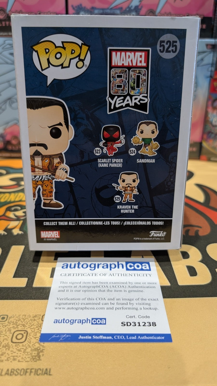SIGNED AARON TAYLOR-JOHNSON KRAVEN THE HUNTER MARVEL FUNKO POP 525 ACOA