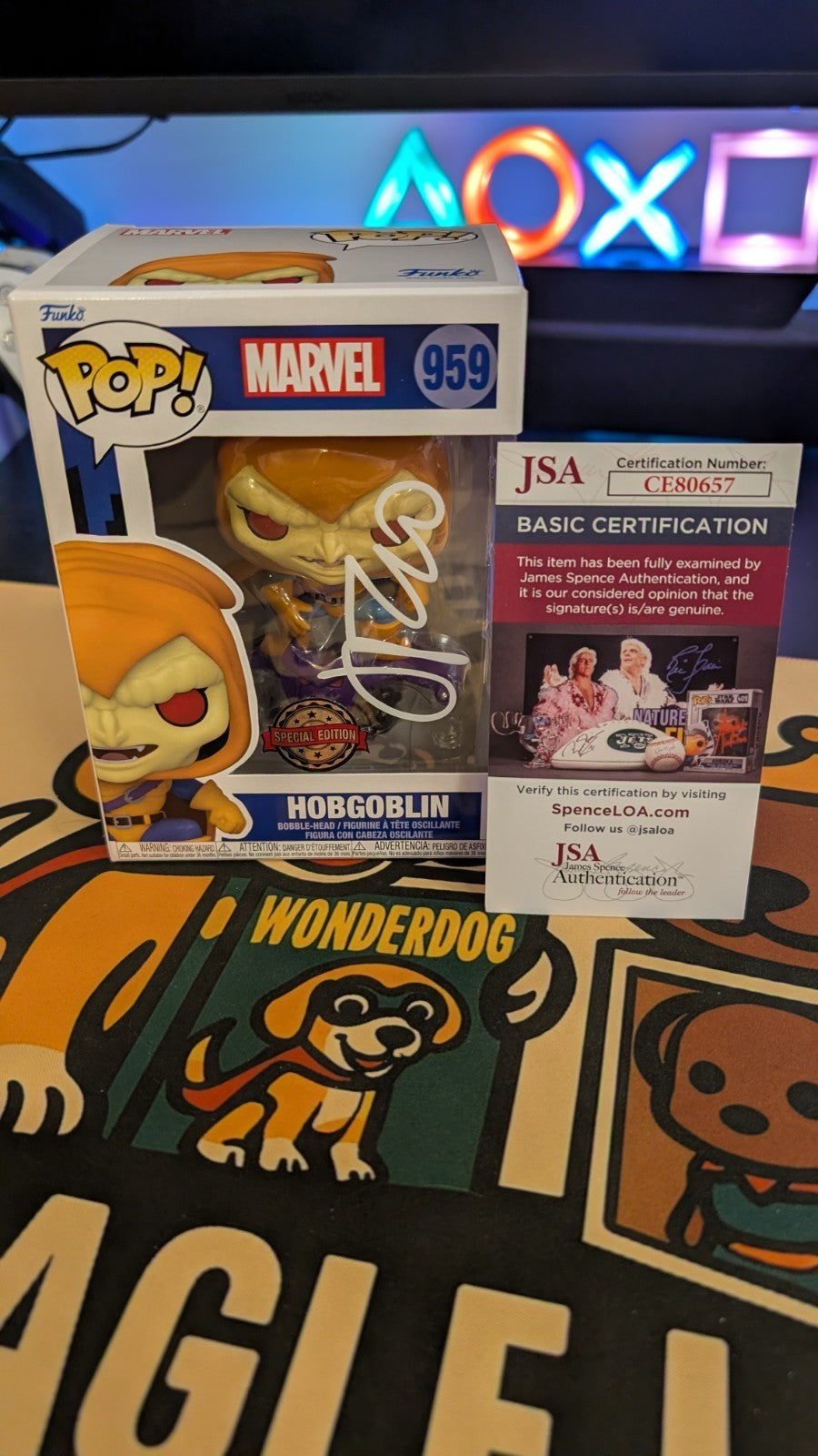 Funko Pop Marvel Spider-Man Hobgoblin 959 Signed by James Franco with JSA COA