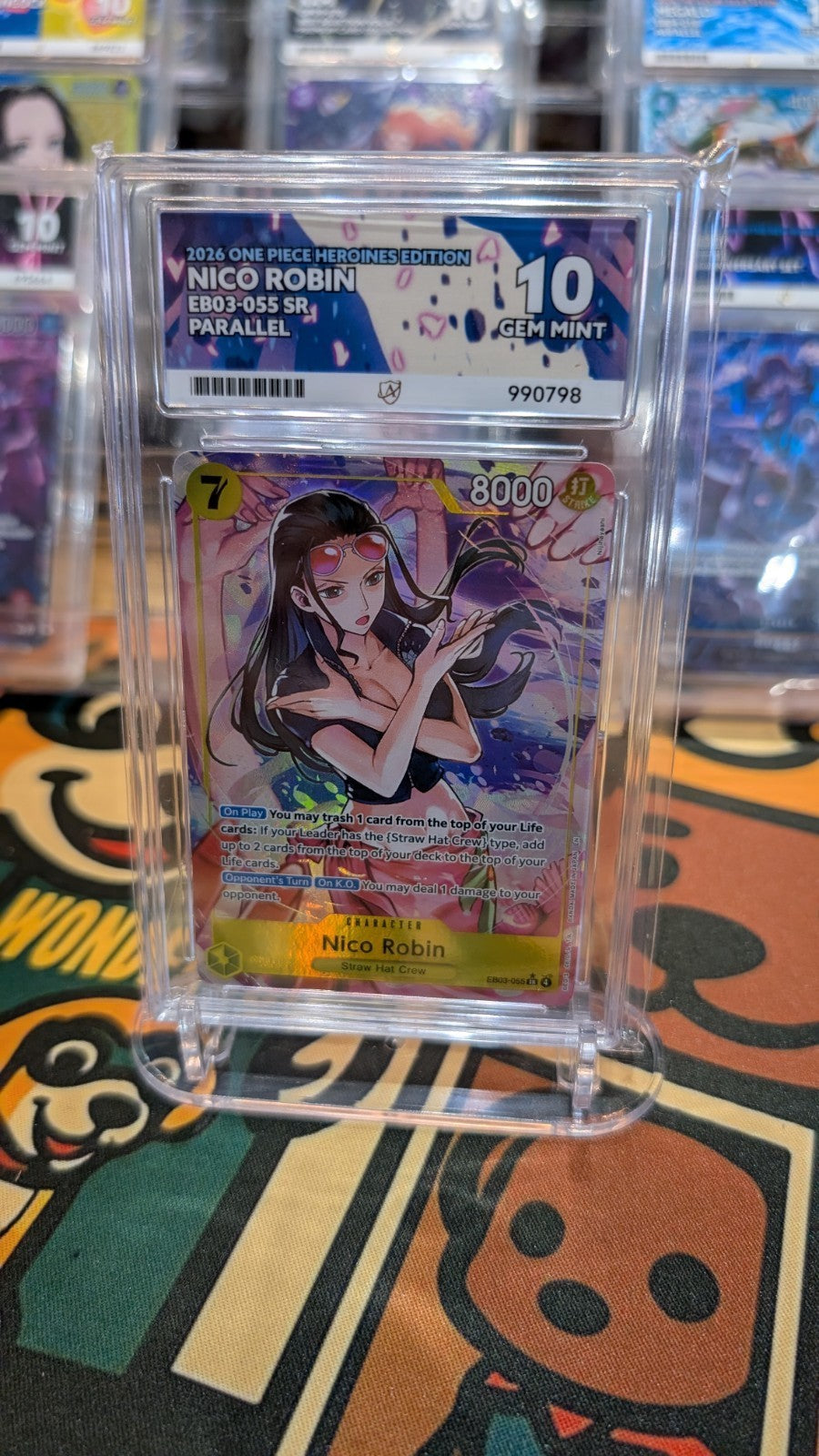 One Piece Nico Robin EB03-055 Alt Art Parallel ACE Grading 10