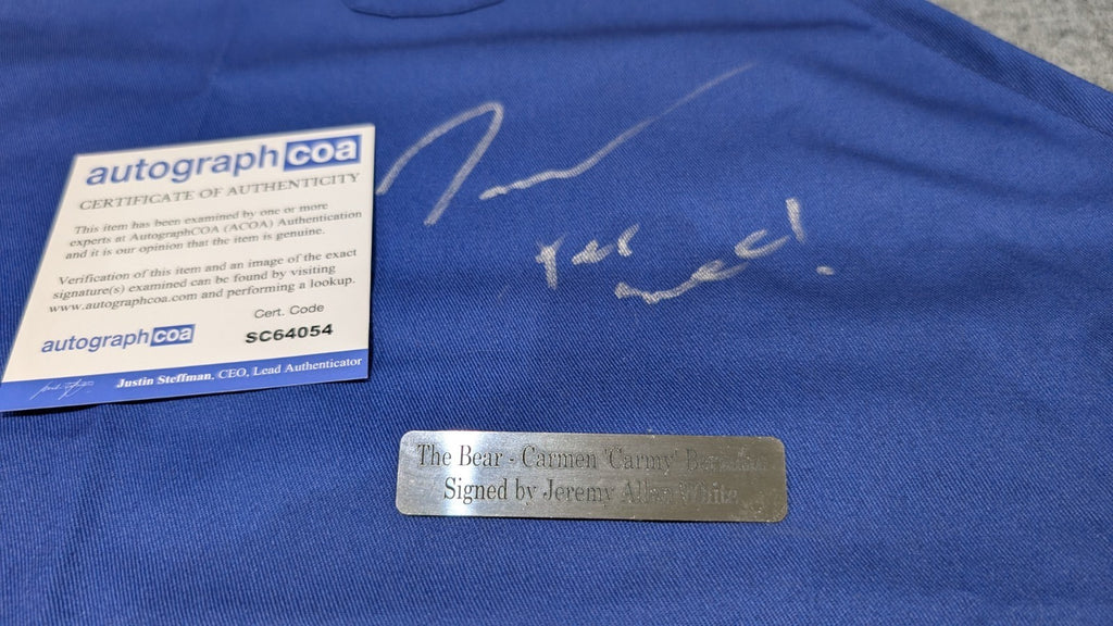 Jeremy Allen White The Bear Signed Autograph Blue Apron Carmy ACOA 'Yes Chef'