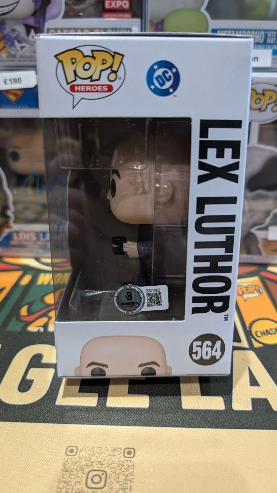 Funko Pop! DC Superman Lex Luthor 564 Signed Nicholas Hoult with Beckett COA