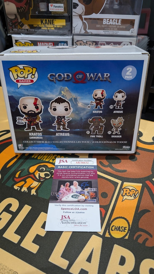 3x SIGNED Funko Pop God of War - Kratos & Atreus 2 Pack JSA & SWAU COA