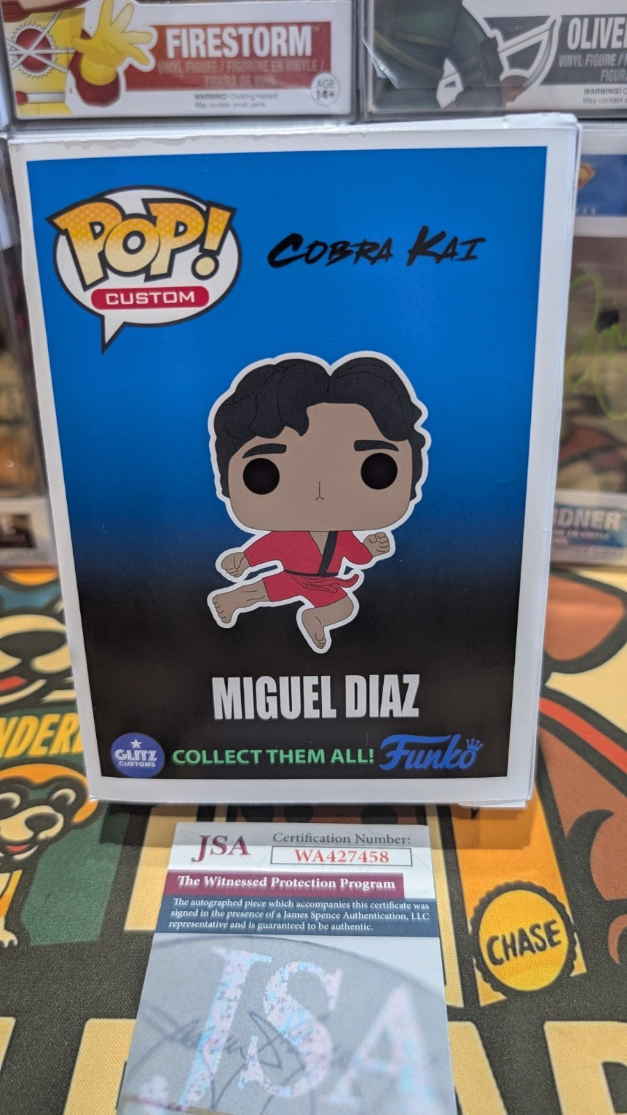 Custom Funko Pop! Cobra Kai Miguel Diaz Signed Xolo Mariduena With JSA COA