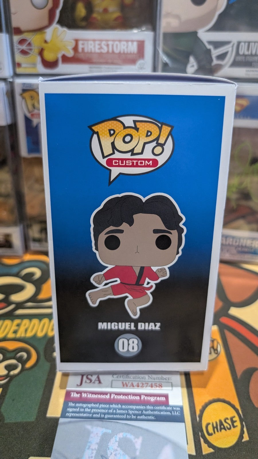 Custom Funko Pop! Cobra Kai Miguel Diaz Signed Xolo Mariduena With JSA COA