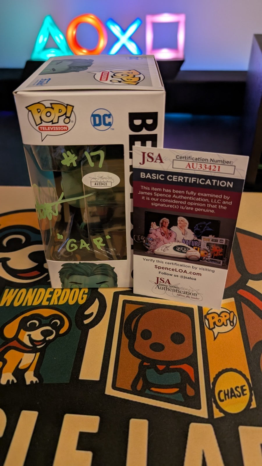 Ryan Potter Signed Beast Boy Funko Pop JSA Titans with JSA COA and Inscription