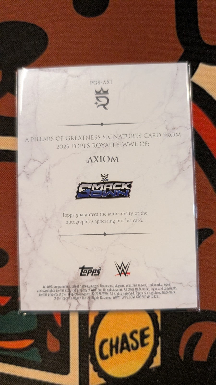 2025 Topps WWE Royalty Axiom Pillars Of Greatness Auto /99