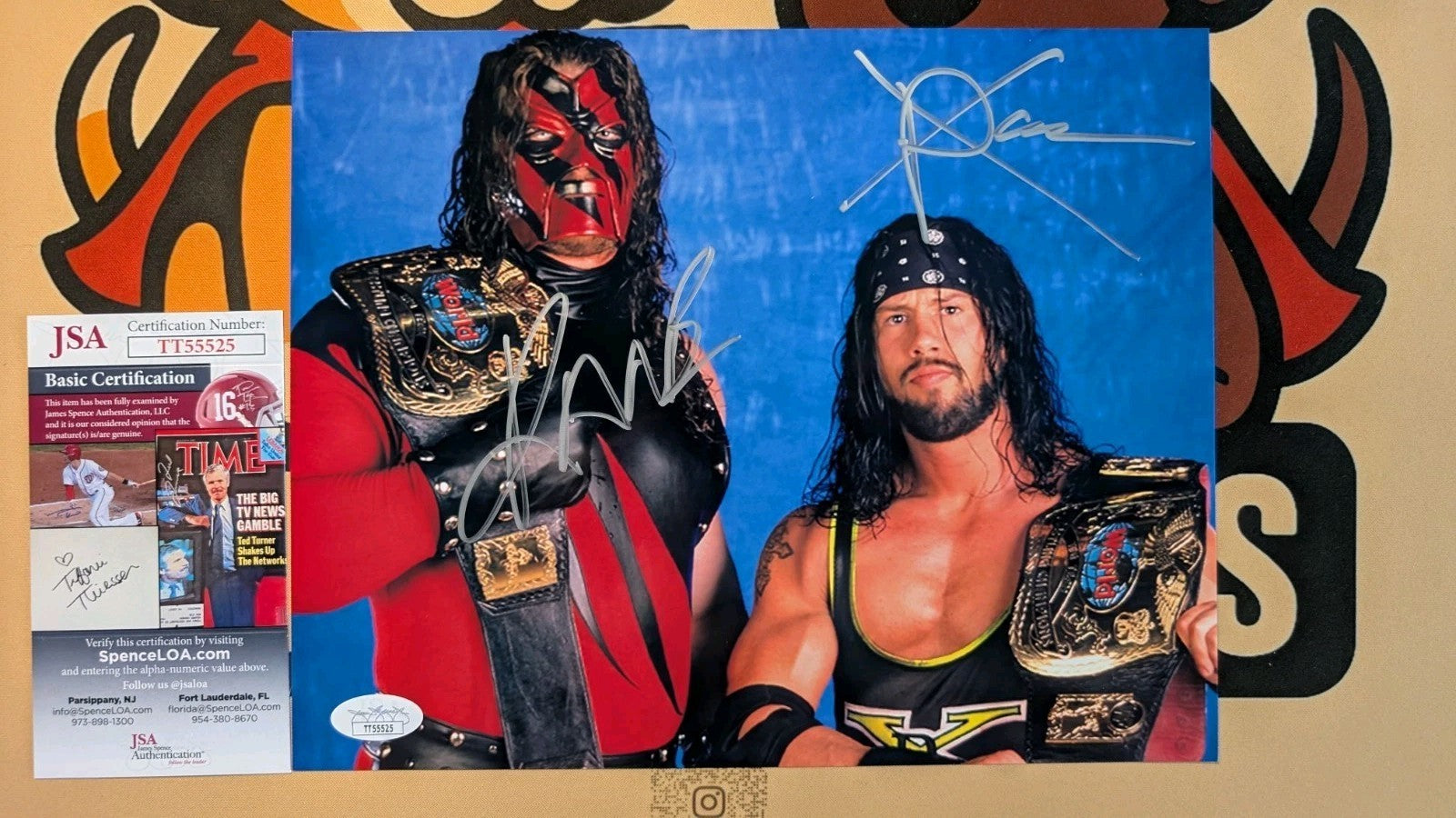 WWE Kane & X-Pac WWF Tag Team Champs Signed 8x10 w/ JSA COA