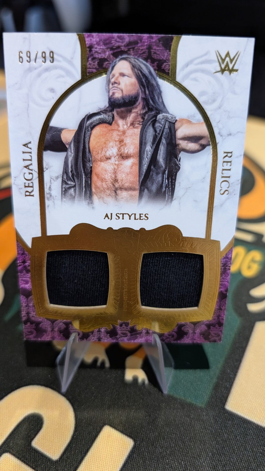 2025 Topps Royalty WWE #RR-37 AJ Styles Regalia Relics #/99