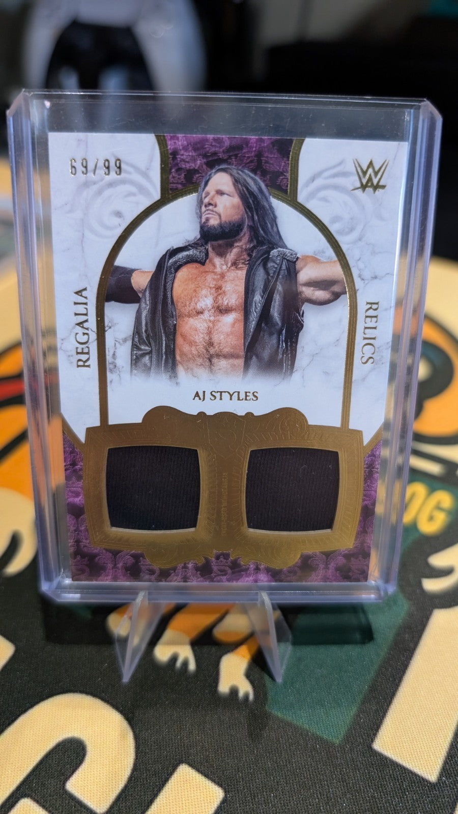 2025 Topps Royalty WWE #RR-37 AJ Styles Regalia Relics #/99