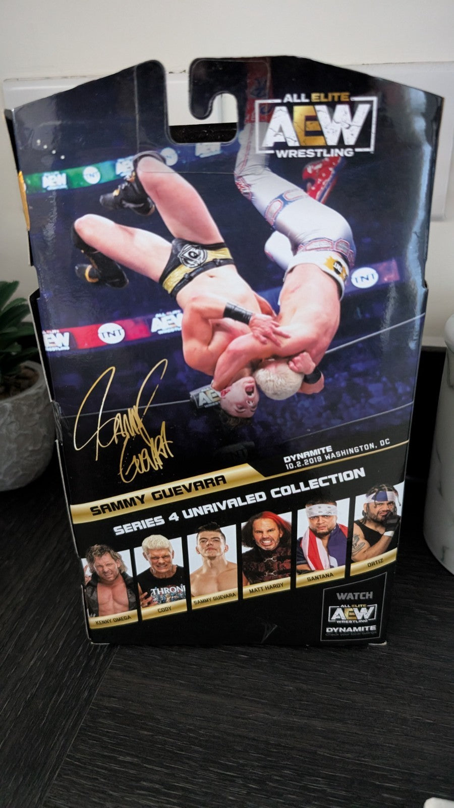 AEW SAMMY GUEVARA Signed Action Figure Series 4 #30 with SWAU COA WWE Wrestling