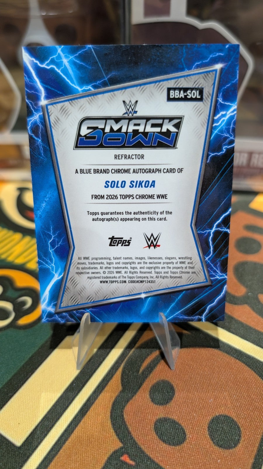 2026 Topps Chrome WWE SmackDown Signed Solo Sikoa Autograph BBA- SOL