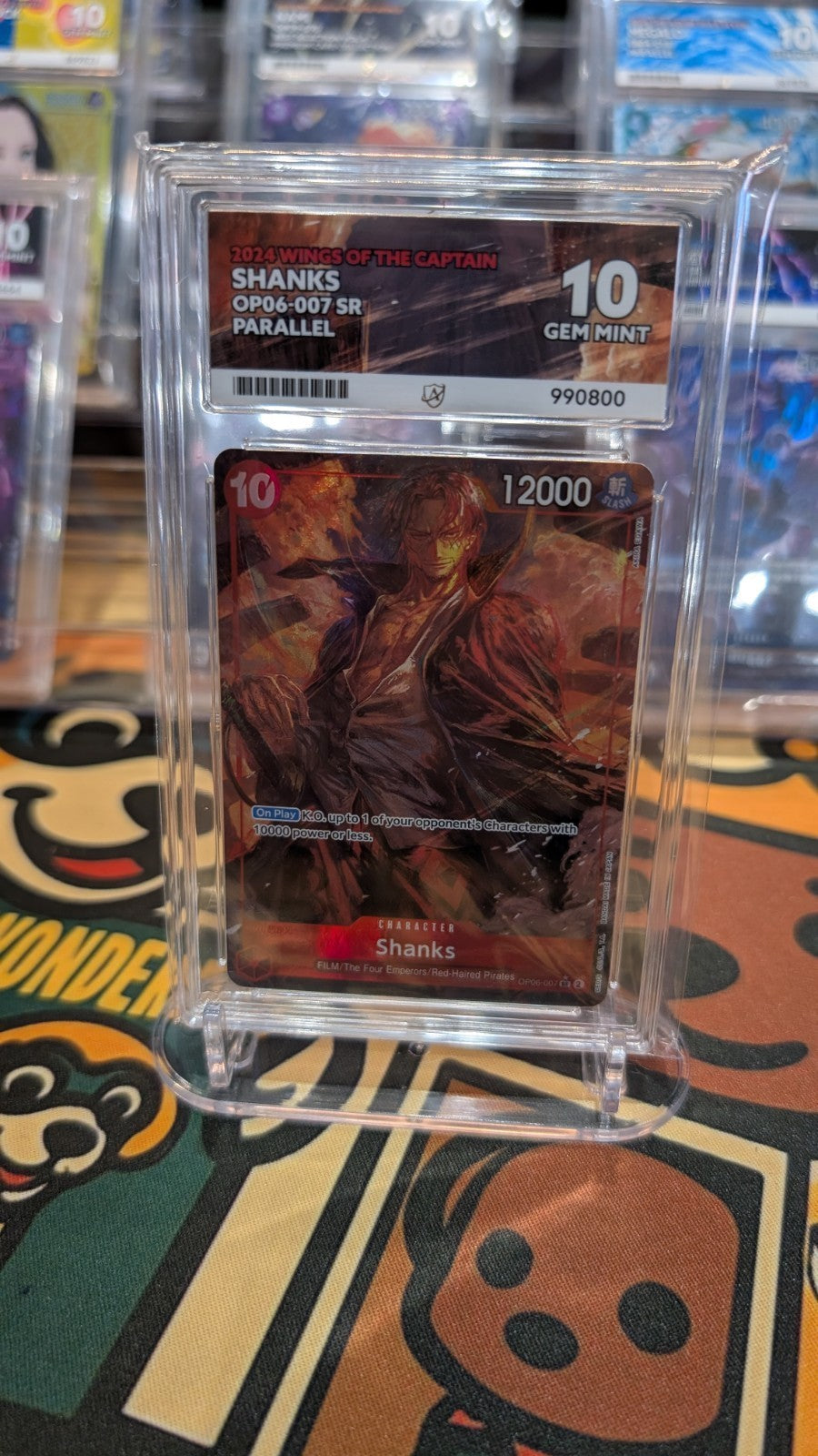 One Piece English Shanks OP06-007 Alt Art SR ACE Grading 10 Gem Mint