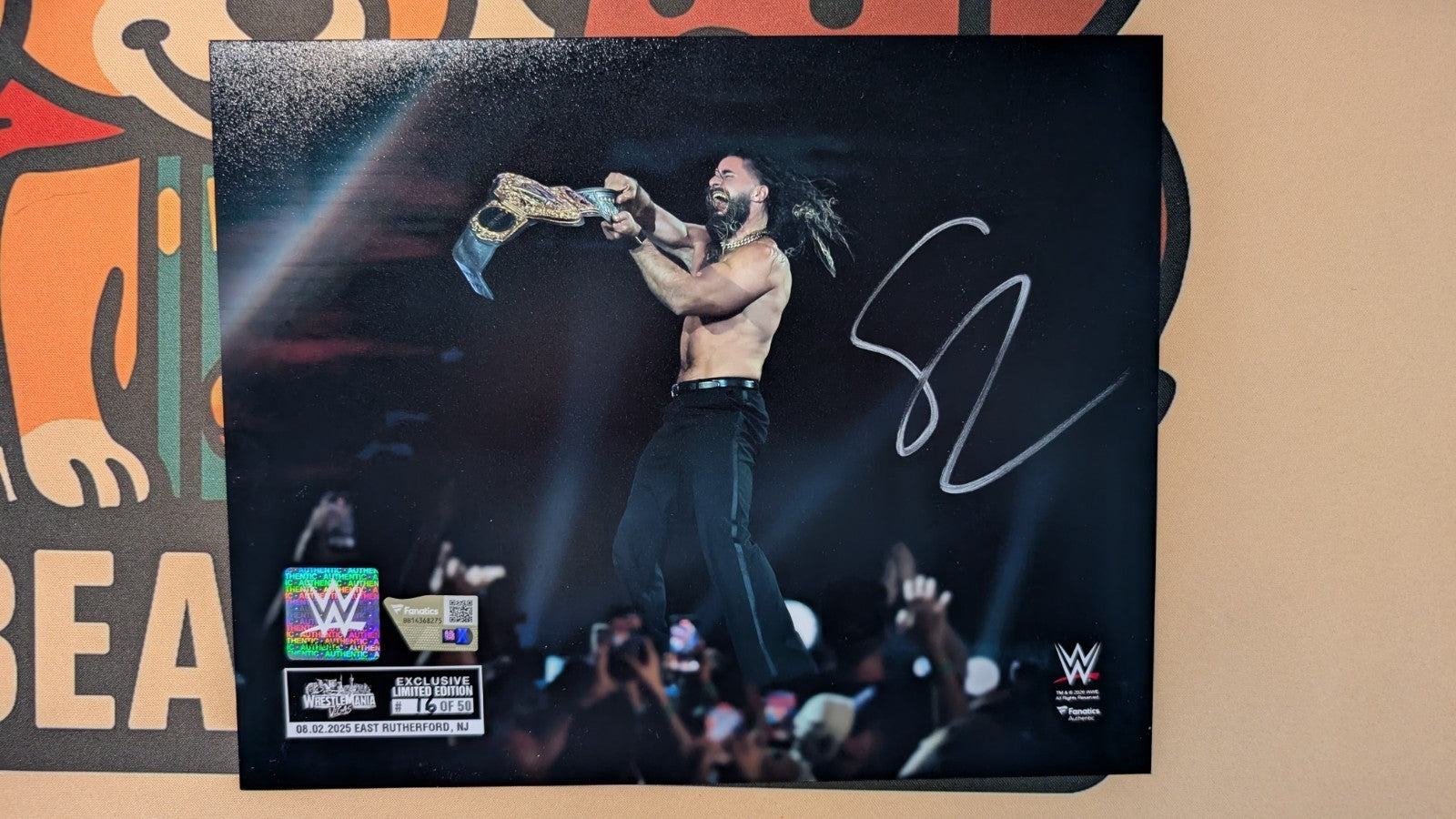 Seth Rollins Autographed 8x10 Photo With Fanatics COA WWE WWF