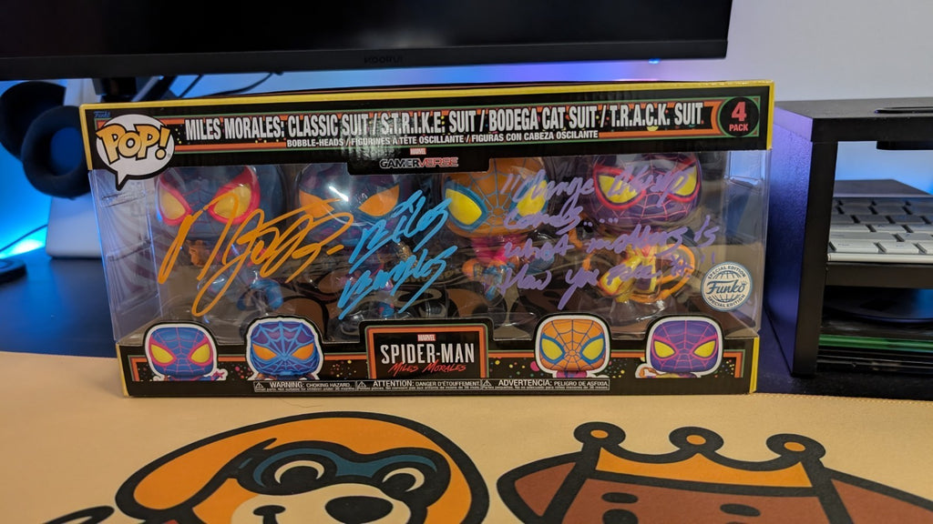 Funko Pop! Marvel Spider-Man Miles Morales 3 Pack Signed Nadji Jeter SWAU w/ COA