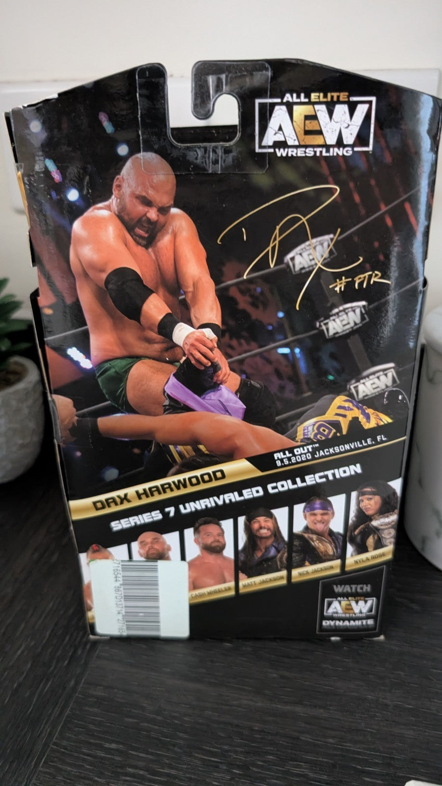 AEW Unrivaled Series 7 Dax Harwood Signed Wrestling Figure with SWAU COA WWE FTR