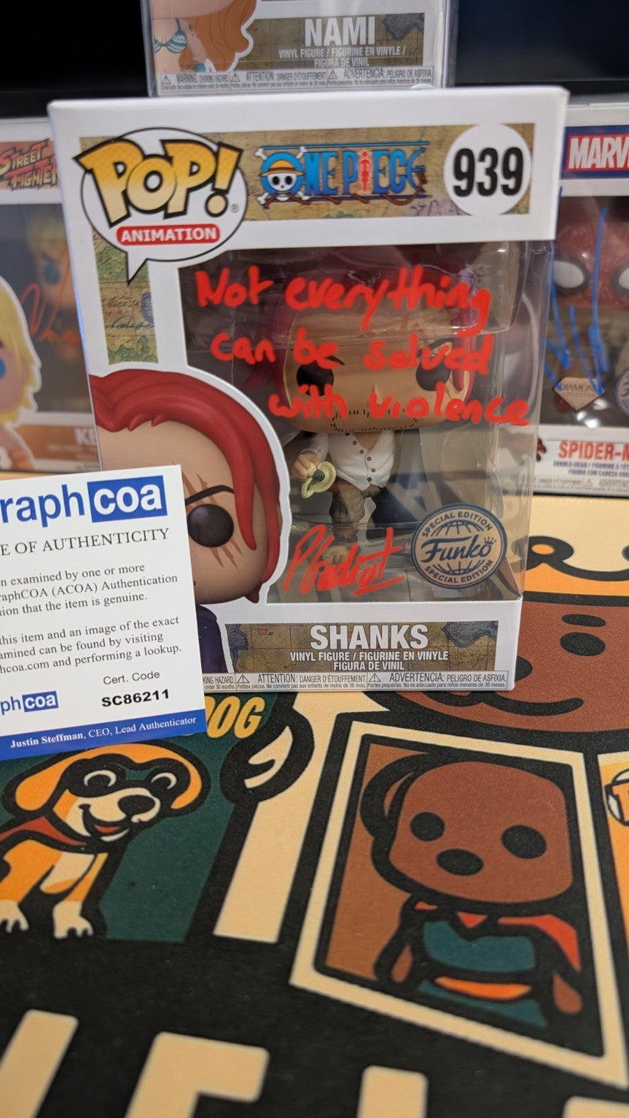 Funko Pop! Vinyl: One Piece - Shanks - Signed By Peter Gadiot ACOA #939