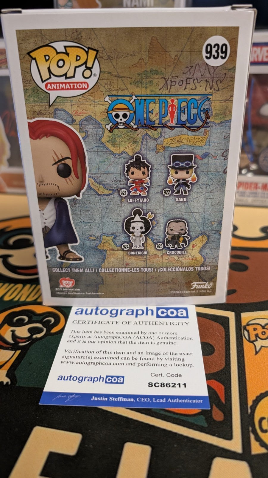 Funko Pop! Vinyl: One Piece - Shanks - Signed By Peter Gadiot ACOA #939
