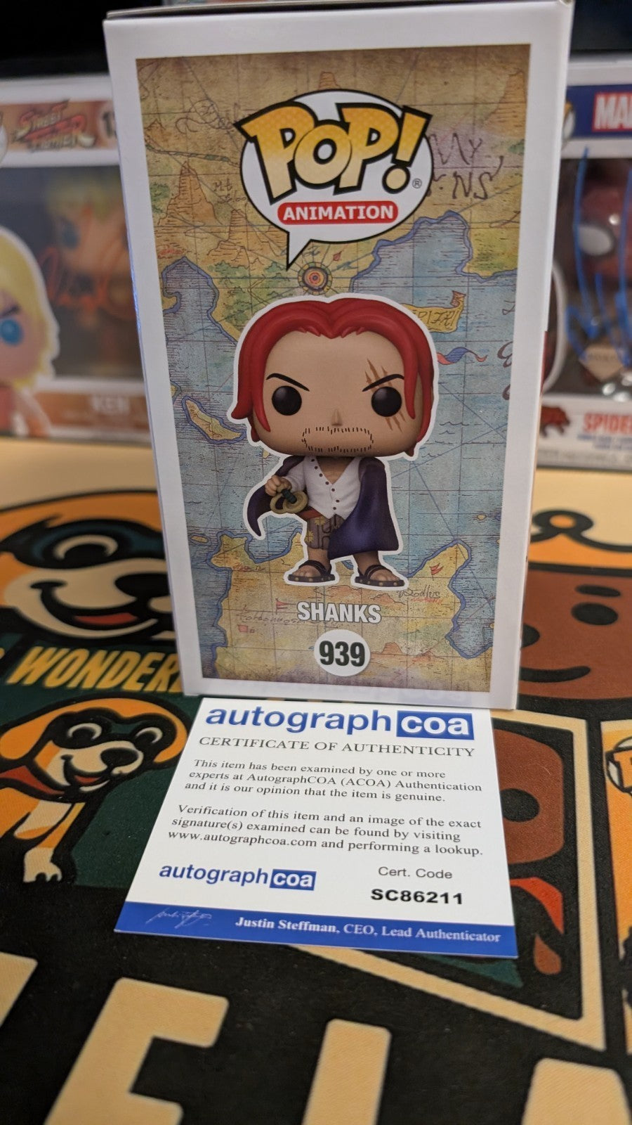 Funko Pop! Vinyl: One Piece - Shanks - Signed By Peter Gadiot ACOA #939