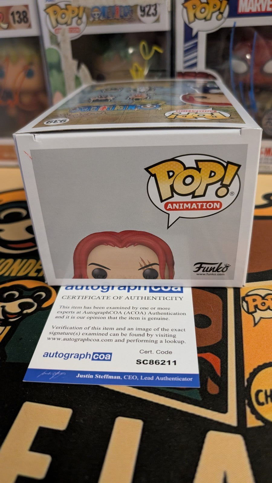 Funko Pop! Vinyl: One Piece - Shanks - Signed By Peter Gadiot ACOA #939